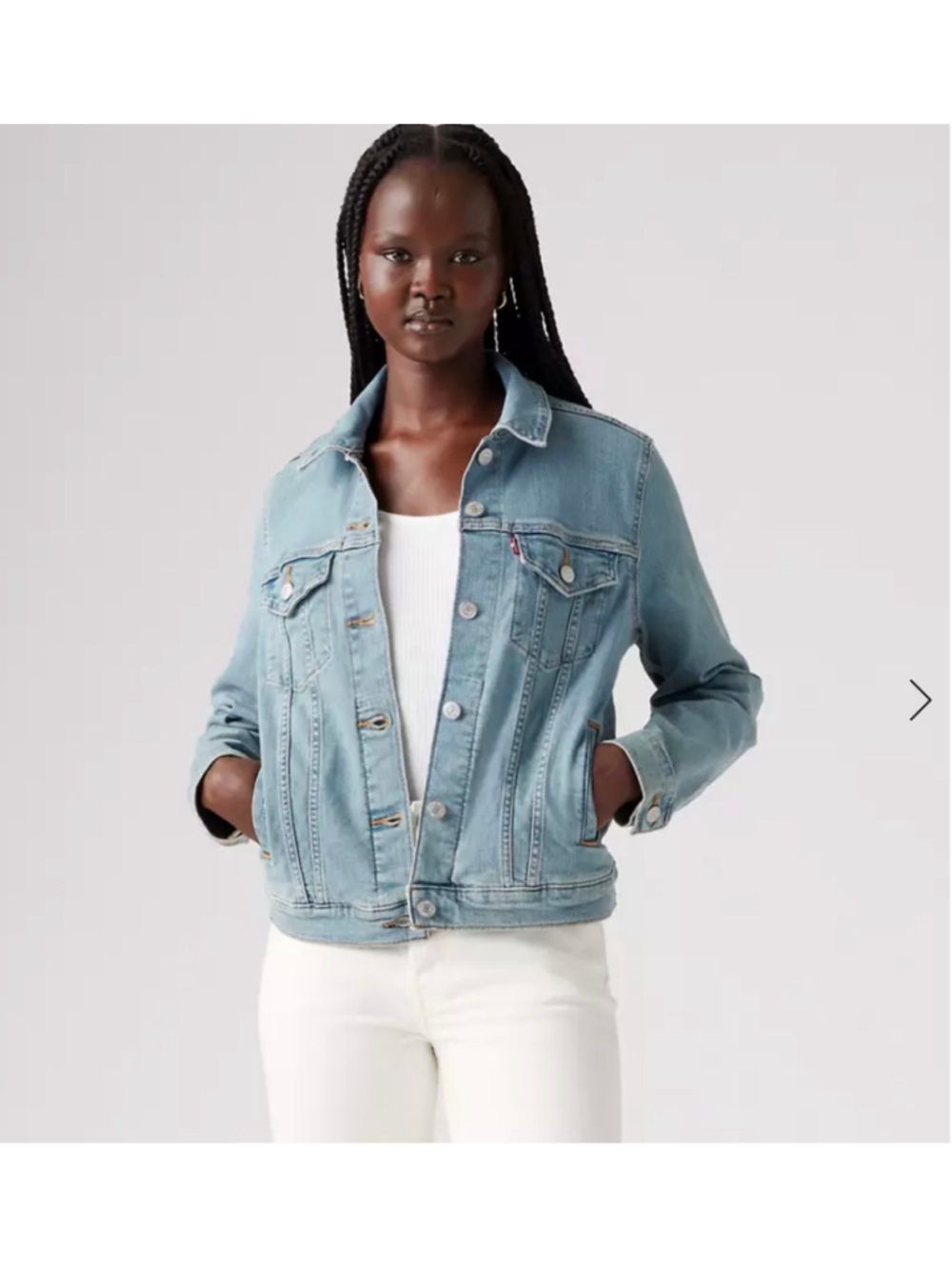 Women's Levi's Blue Denim Jean Jacket Size S, 90’s style, Y2K
